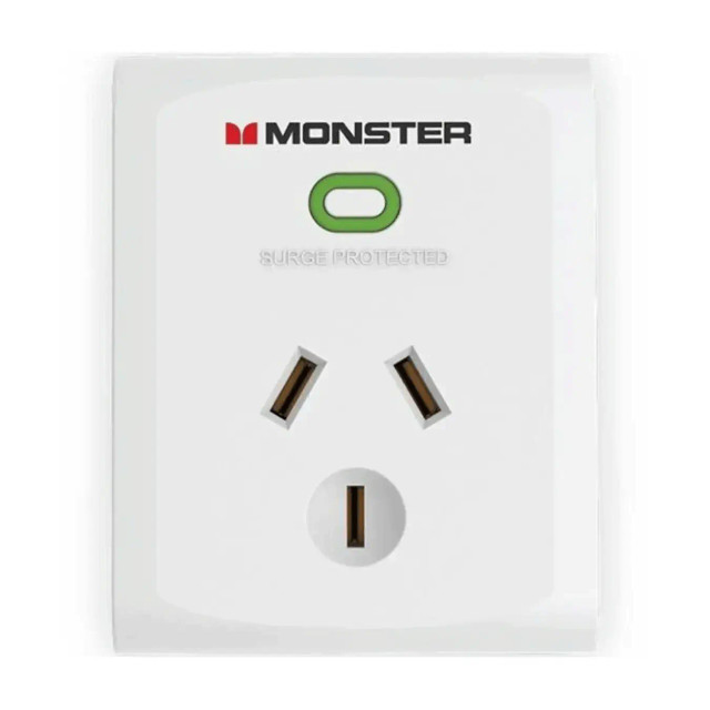 Monster Single Socket Surge Protector White [MT-FPSP1700W]
