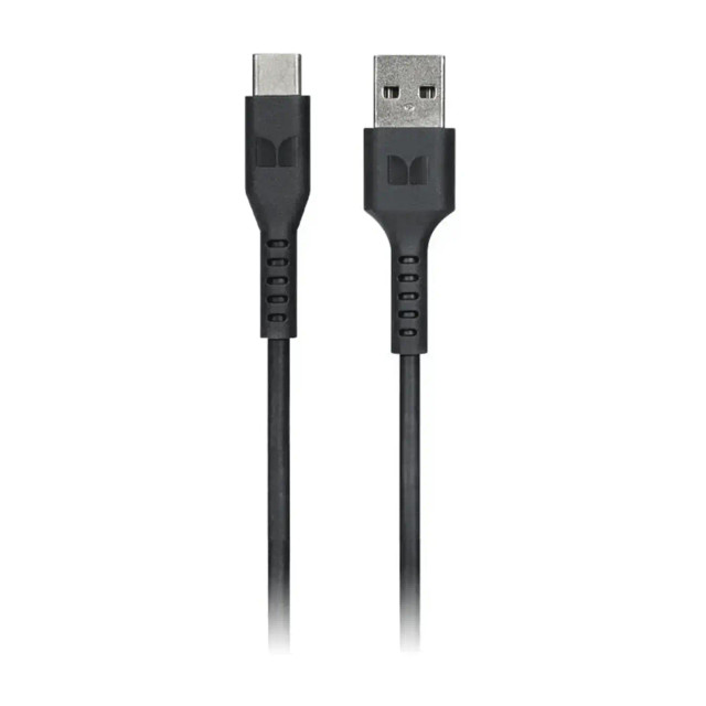 Monster USB-C to USB-A Thermo Plastic Elastometer Cable Black 1.2m [MT-1.2MCTOATB]