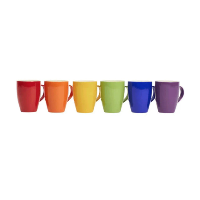 Connoisseur Assorted Coloured Mugs 350ml (Set of 6)