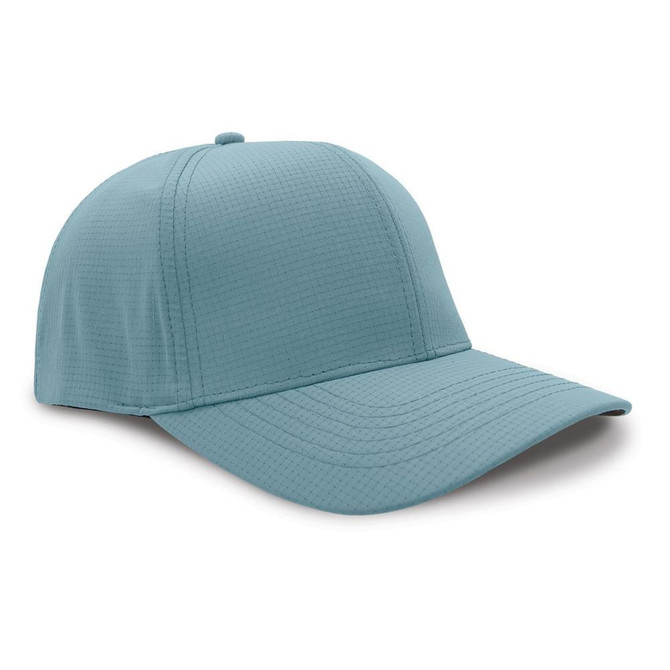 Blue baseball cap with textured fabric design.