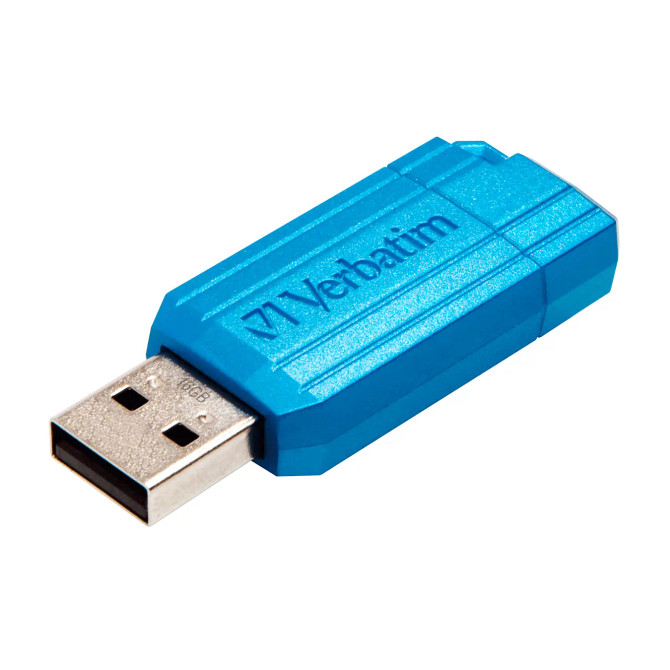 VERBATIM STORE 'N' GO PINSTRIPE USB DRIVE 16GB BLUE