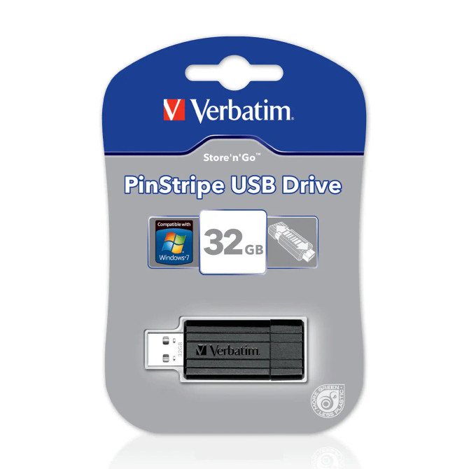VERBATIM USB STORAGE DEVICE STORE AND GO PINSTRIPE 128GB