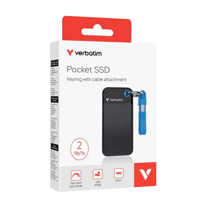 Verbatim Pocket SSD USB 3.2 Gen 2 2TB Black/Blue
