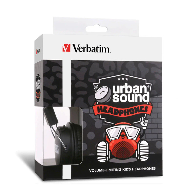 VERBATIM URBAN SOUND HEADPHONES BLACK/BLACK