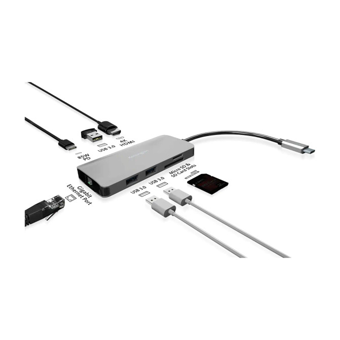 KENSINGTON UH1400P USB-C HUB 85W POWER PASS THROUGH