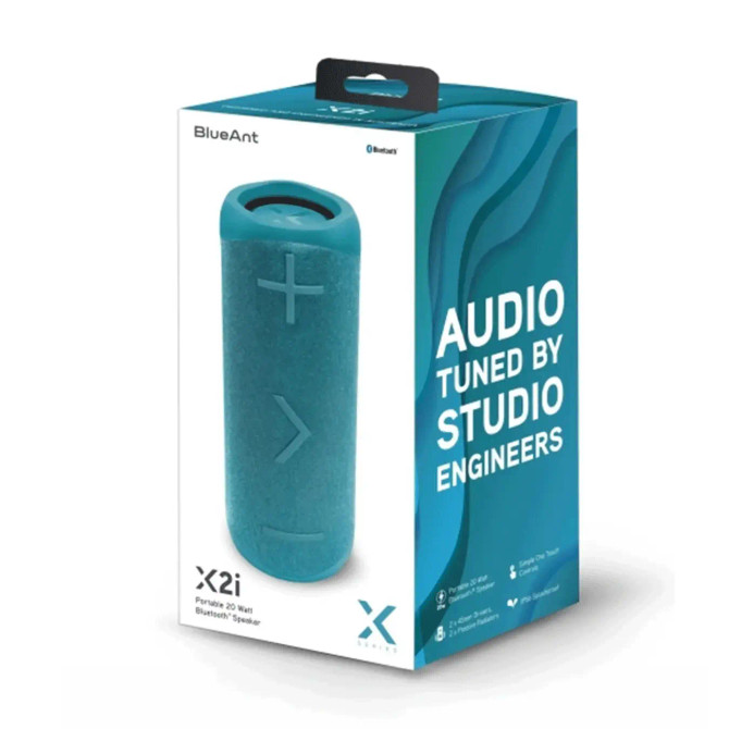BlueAnt X2i Portable 20-Watt Bluetooth Speaker Ocean Blue [X2i-OB]