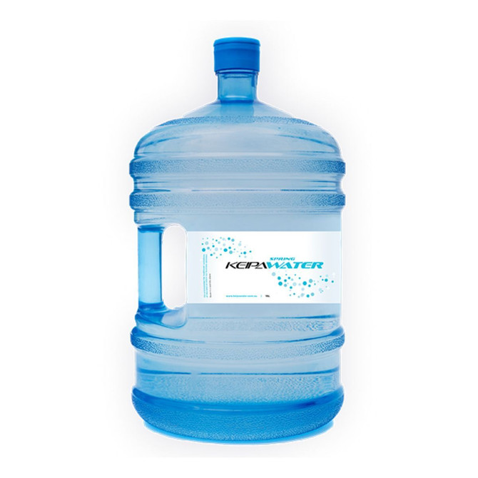 12L Keipa water jug container with handle and label.