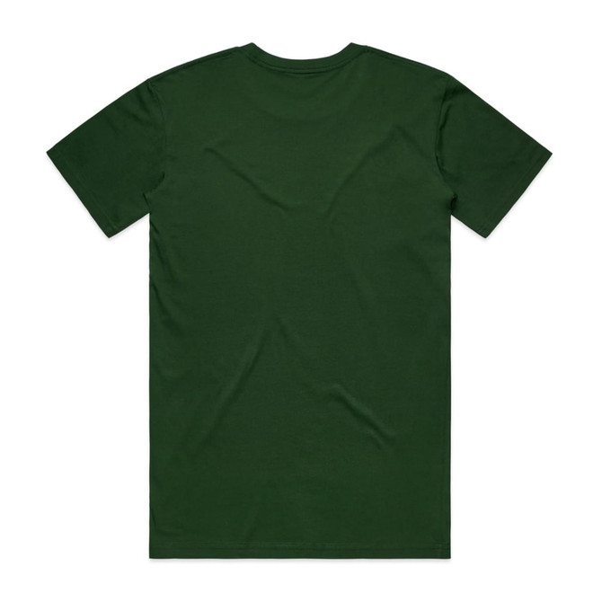A green T-shirt with a simple design and a visible logo on the back.
