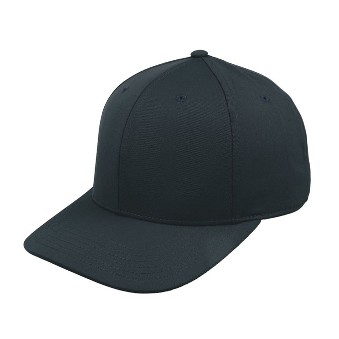 A dark green classic 6 panel cap featuring a rounded crown and a stiff brim, with a logo present.