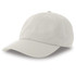A light grey cap made from organic and recycled cotton, featuring a logo on the front.