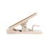 A beige Mako Magnetic Clip with a wooden grip, designed for holding documents securely. Features a logo on the side.
