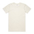 A plain cream-coloured t-shirt with a crew neck and short sleeves, featuring a logo on the back.