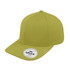A classic six-panel cap in lime green with a round logo on the side.