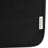 A black laptop sleeve made of recycled canvas with a textured finish and a small tag.