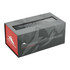 A grey and red box containing a High Sierra outdoor Bluetooth speaker with wireless charging features.