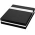 A black gift box with a white band, containing office supplies. The set is neatly packaged and sophisticated in design.