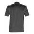 Back view of grey Stormtech polo shirt with short sleeves.