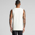 A men's sleeveless shirt in a light cream colour, featuring a simple design and a branded logo.