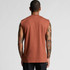 A classic tank top in a burnt orange colour, featuring a minimalist design and no sleeves.