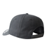 Back view of a black snapback cap with adjustable strap.
