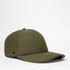 Olive green baseball cap with perforated side panel on a white background.