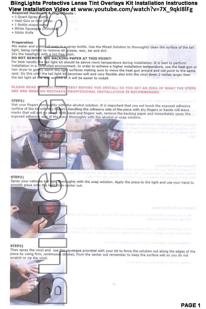 BlingLights Brand Tinted Taillamp Protective Film for 2020-2025 Nissan Sentra B18