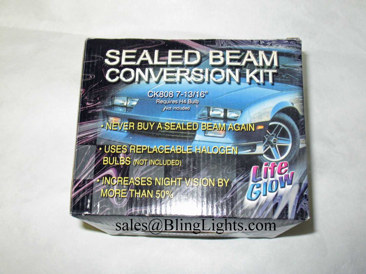 Rectangular Sealed Beam Composite Headlight Conversion Set of 2