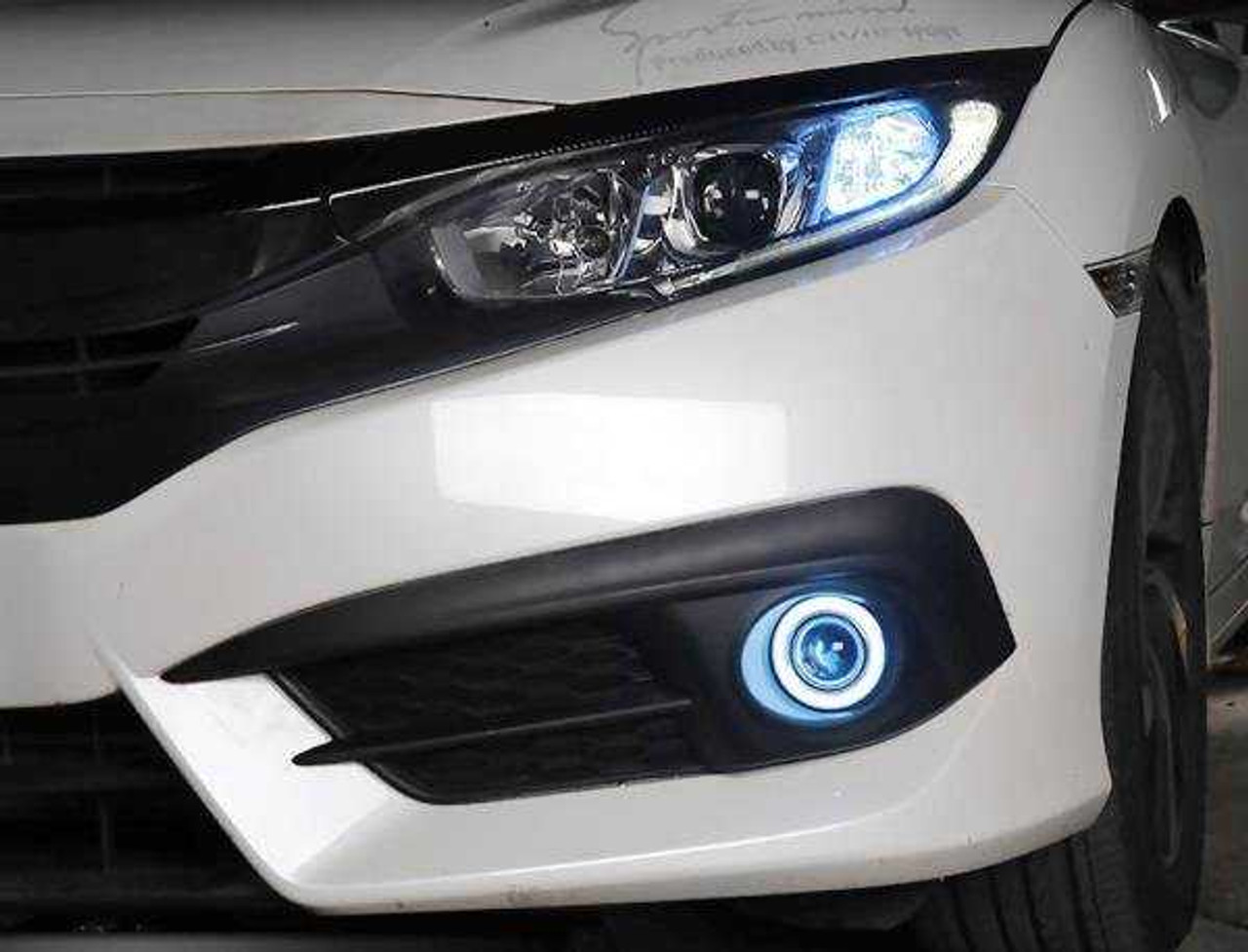 LED Halo Projector Fog Lights Lamps for 2017 2018 2019 Honda Civic Type R