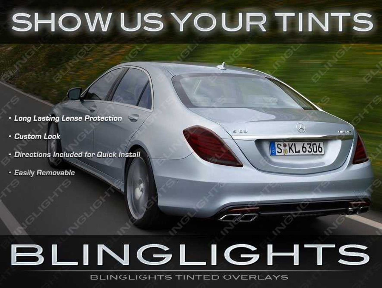 Mercedes S-Class Tinted Taillamp Overlays Kit W222 Smoked Taillight Film Covers