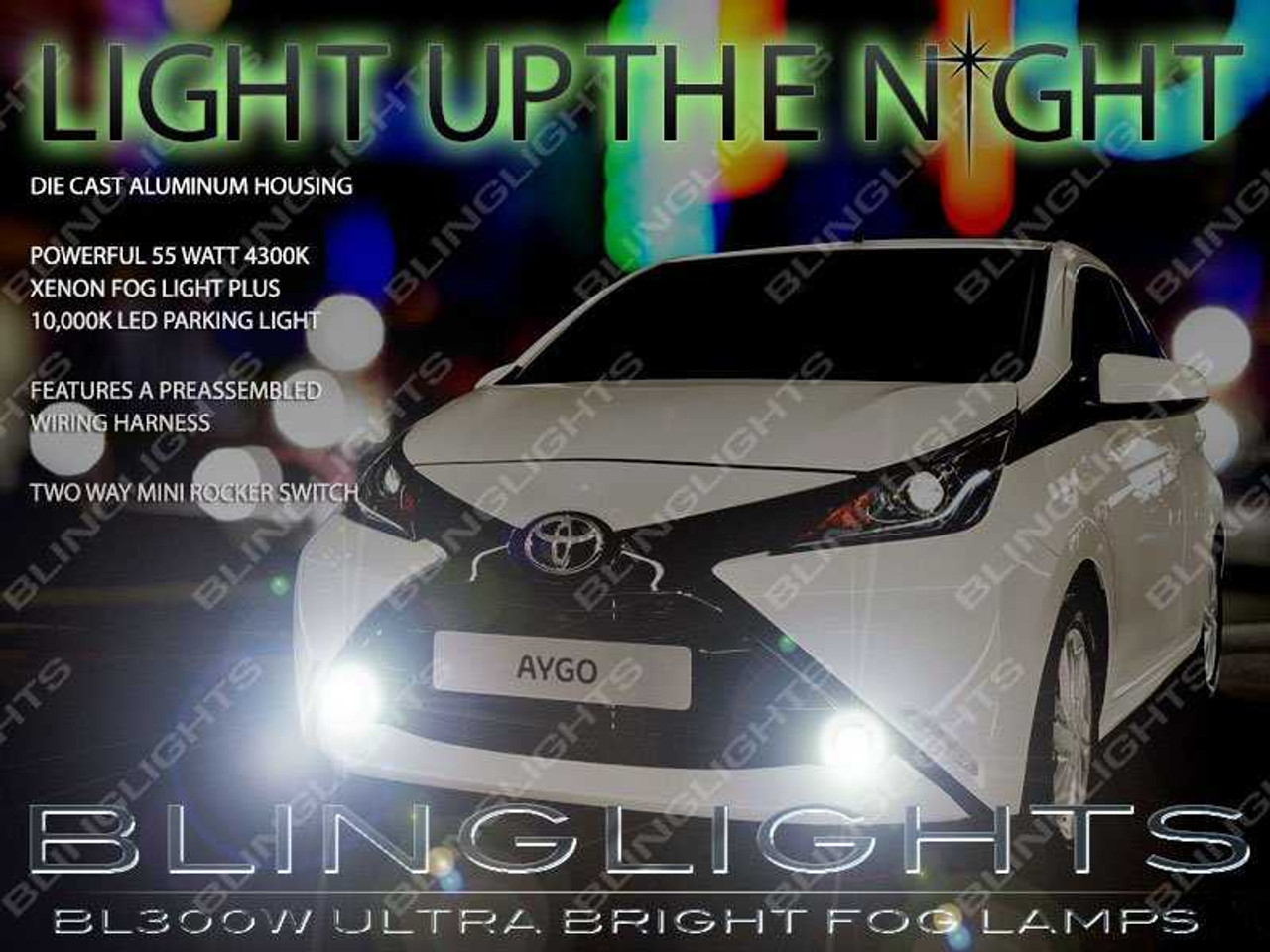 2015 2016 Toyota Aygo Xenon Fog Lamps Driving Lights Kit Set Pair