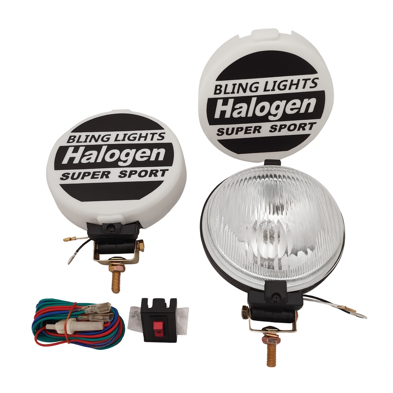 Large Grill Fog Lights Lamps for Ford Mustang Eleanor Shelby GT-500 Fastback