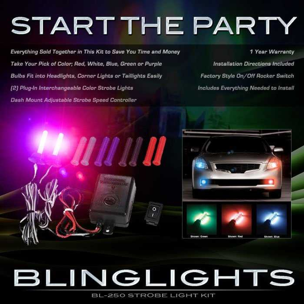 Toyota Vitz Strobe Light Kit for Headlamps Headlights Head Lamps Lights