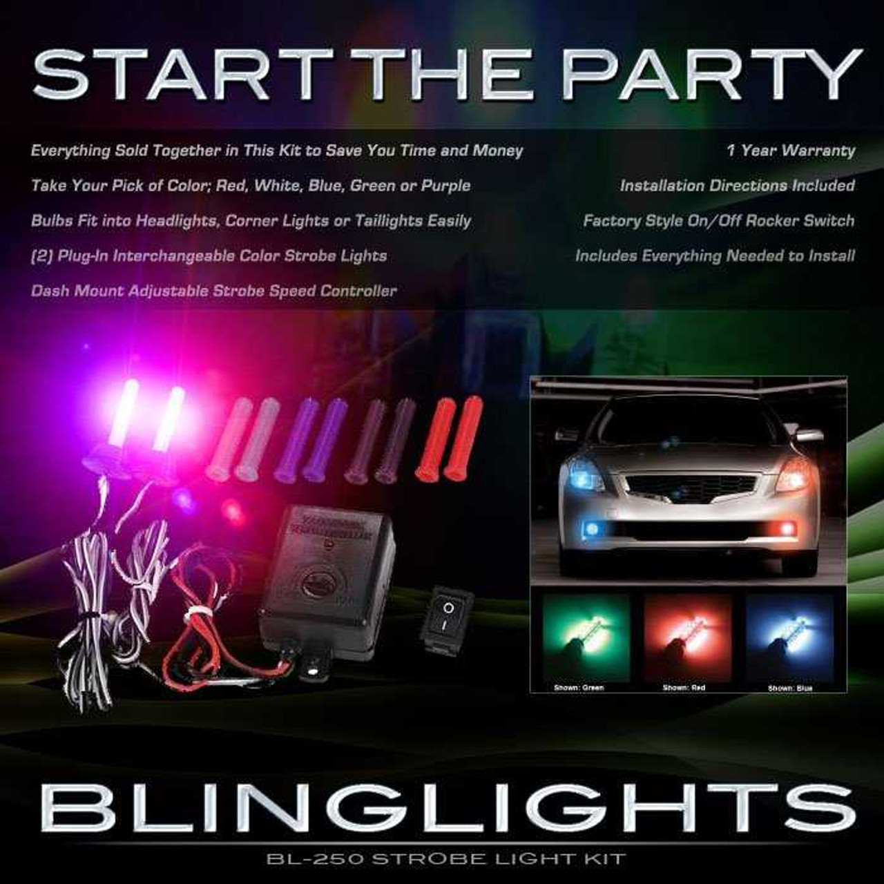 Chevrolet Kalos Strobe Police Light Kit for Headlamps Headlights Head Lamps Lights Strobes