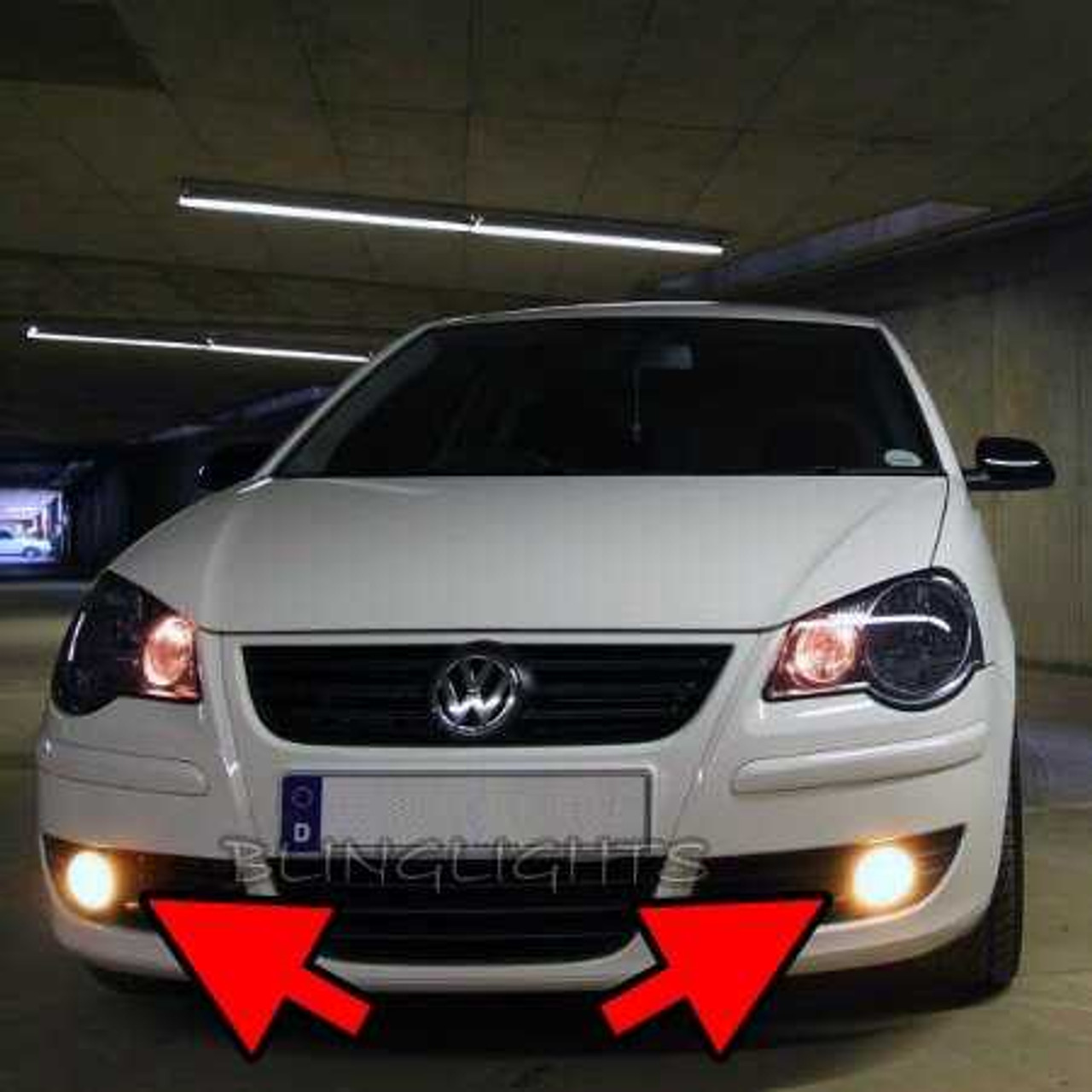 2006 2007 2008 2009 Volkswagen VW Polo Mk4 9N3 Xenon Fog Lamps Driving Lights Foglamps Foglights Kit