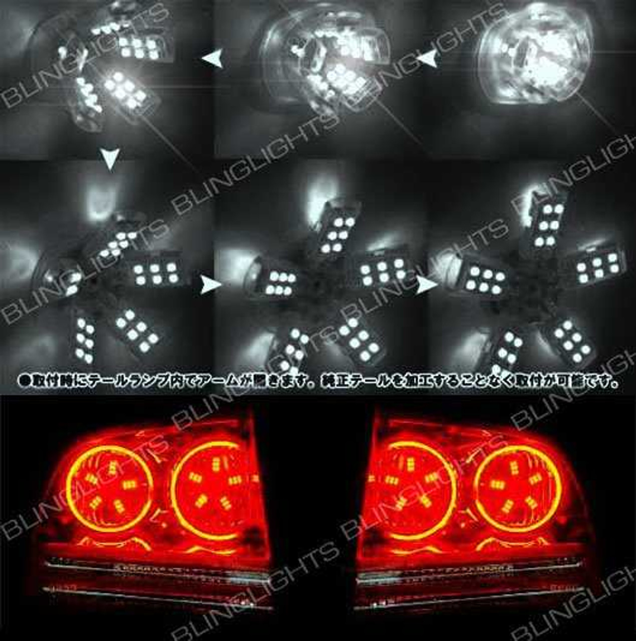 White 1157 Spider Lite Bulbs Dual Intensity Tail Lamp Replacement Light Bulbs Set