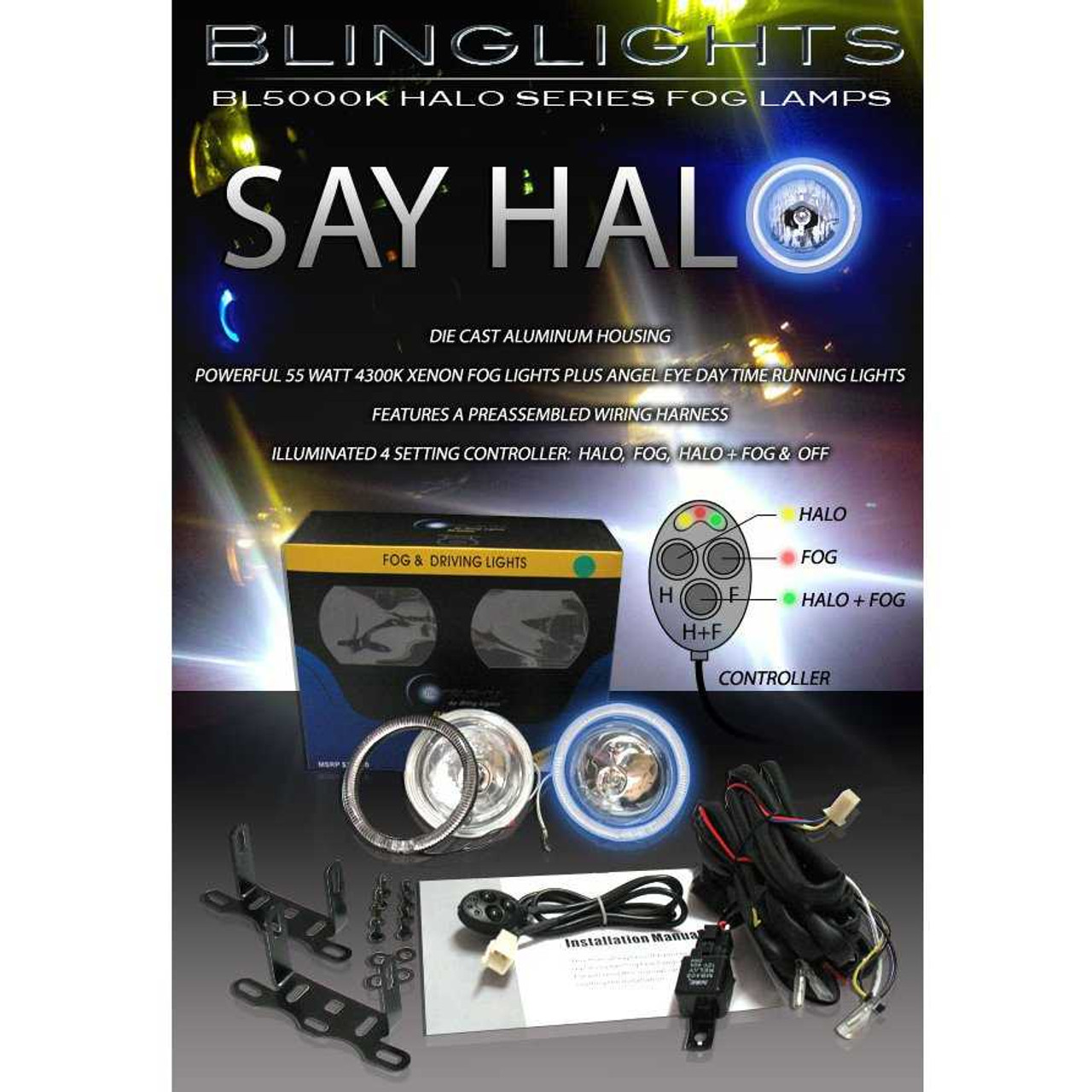 Mercedes S-Class w221 AMG Fog Lamp Driving Light Kit Halo Angel Eyes