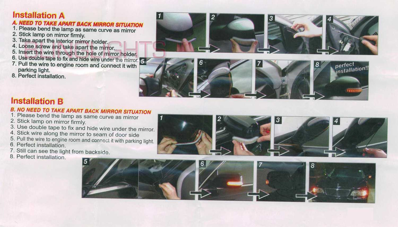 Vauxhall Astra LED Side Mirror Turnsignals Lights LEDs Turn Signals Lamps Mirrors Light Signalers