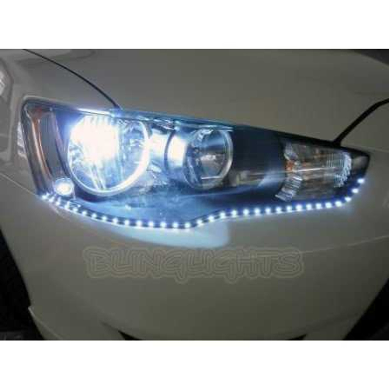 Mitsubishi Lancer LED DRL Head Light Strips Day Time Running Lamp Pair Set