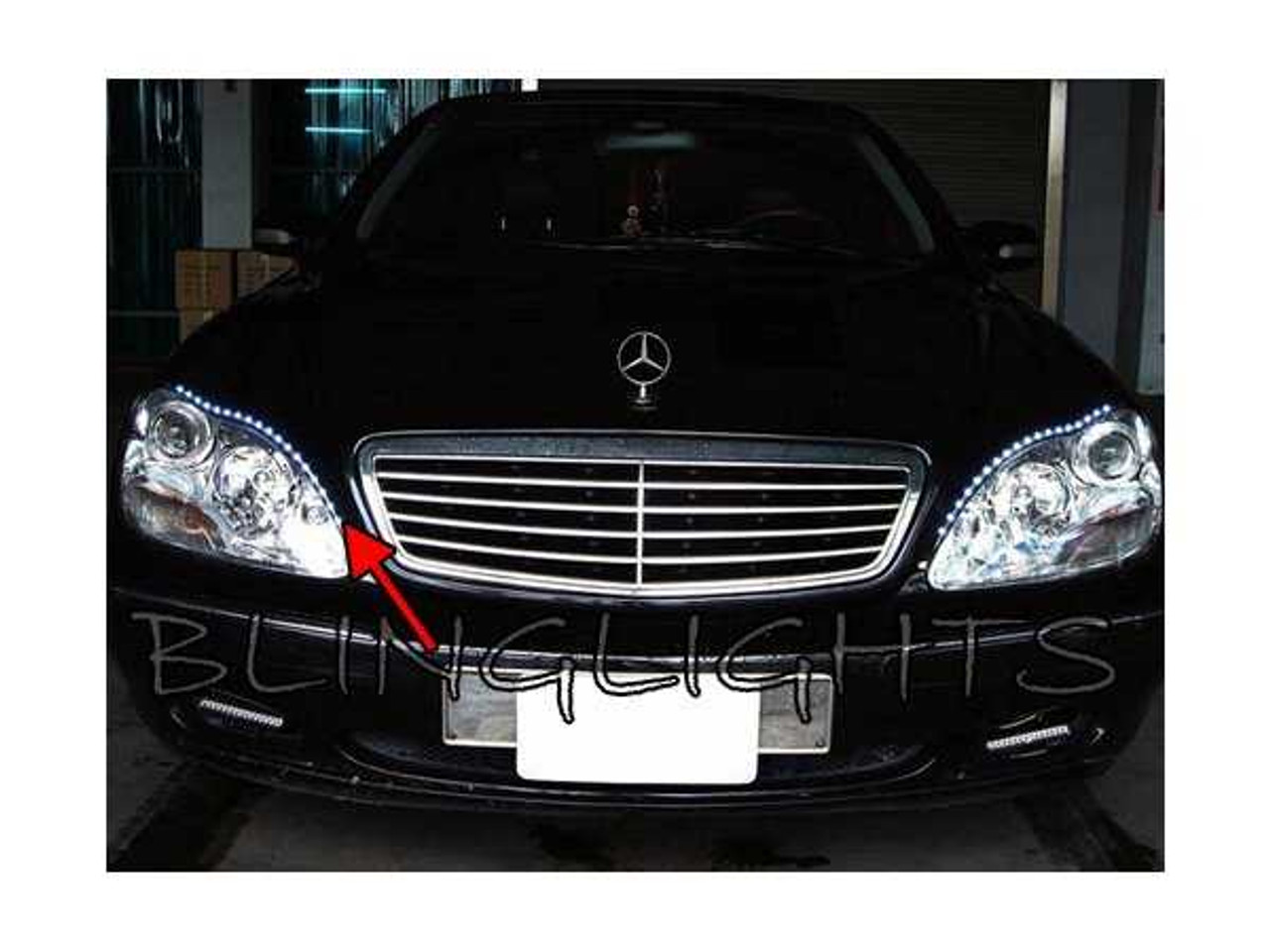 Mercedes A B CL CLS Class LED DRL Head Lamp Light Strips Kit