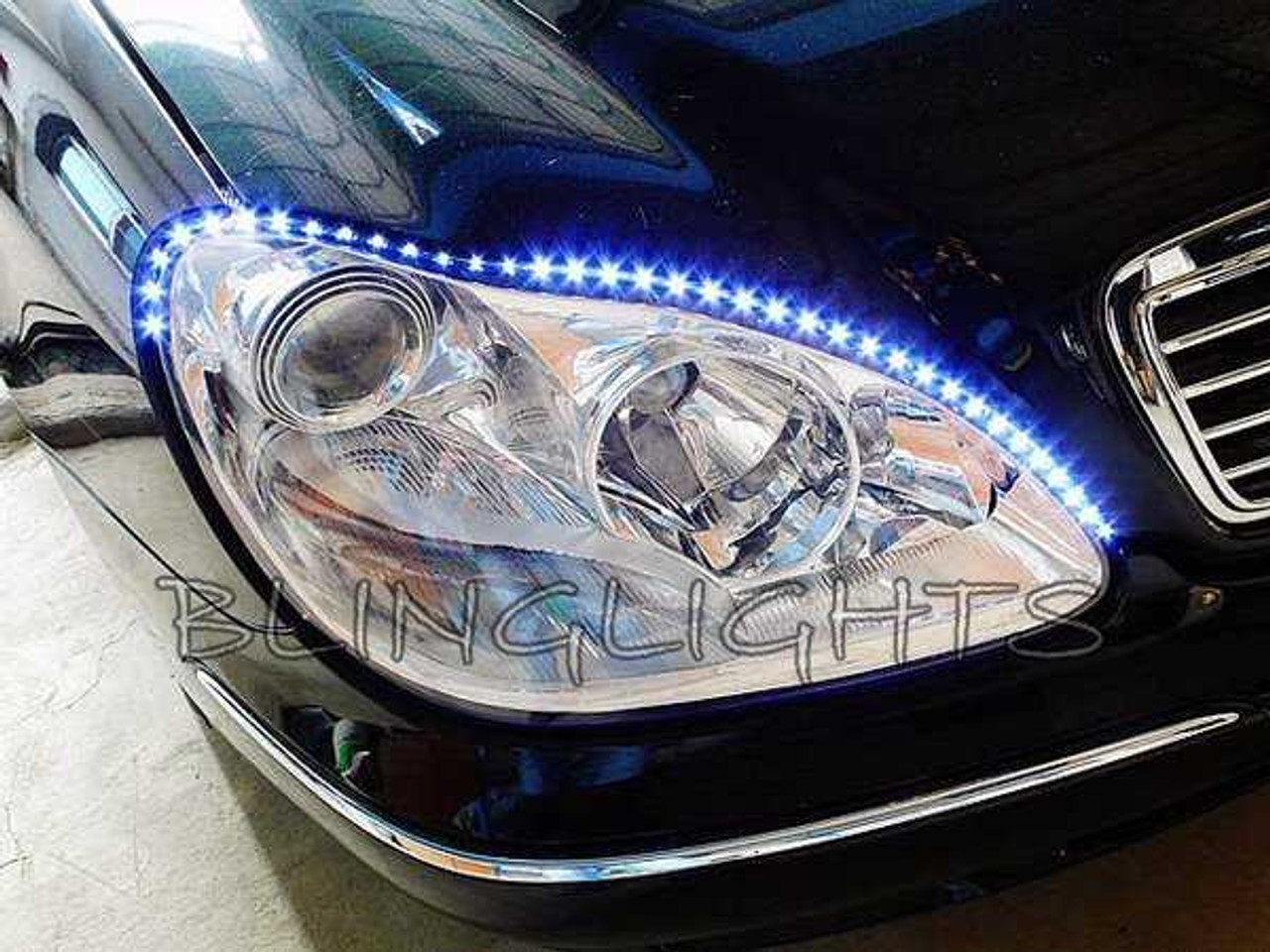 Mercedes A B CL CLS Class LED DRL Head Lamp Light Strips Kit