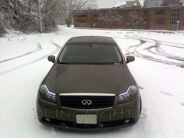 Infiniti M35 M45 LED DRL Head Light Strips Day Time Running Lamps