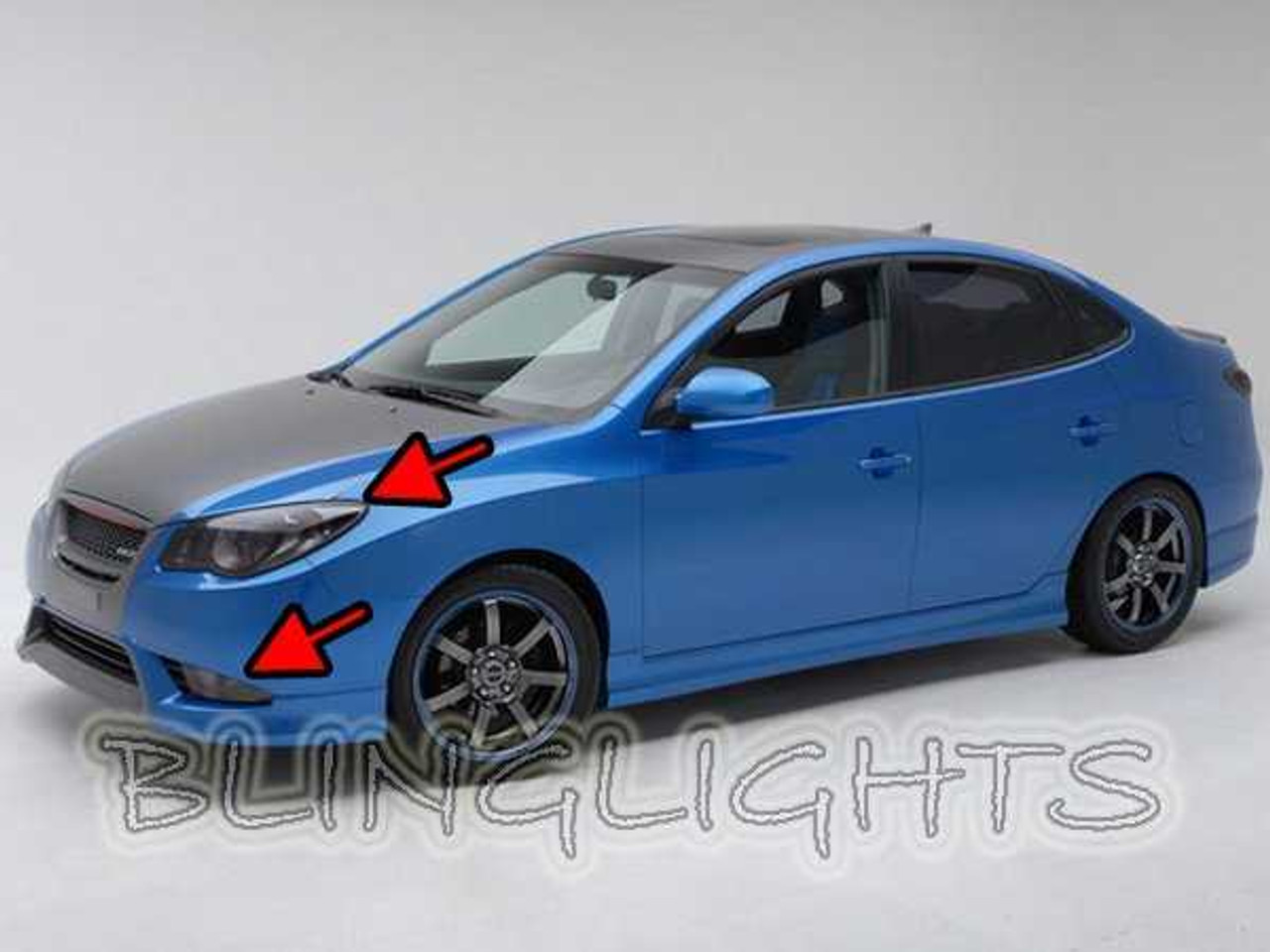 2007-2010 Hyundai Elantra Tinted Smoked Head Light Lamps Overlays Film Protection