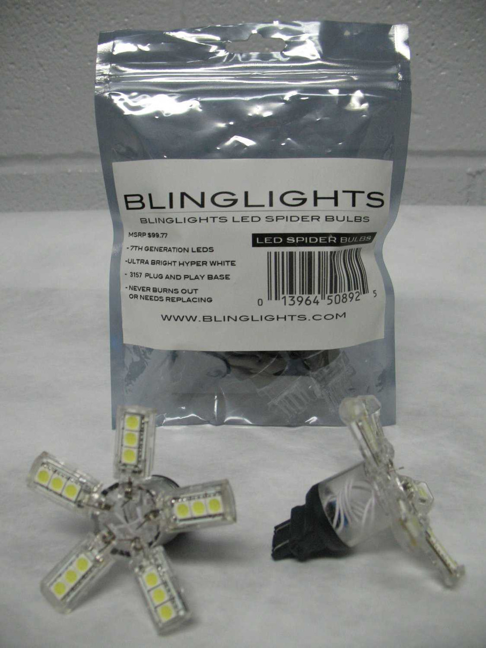 White 3157 3057 Spider Lite Bulbs Dual Intensity Tail Lamp Replacement Light Bulbs Pair