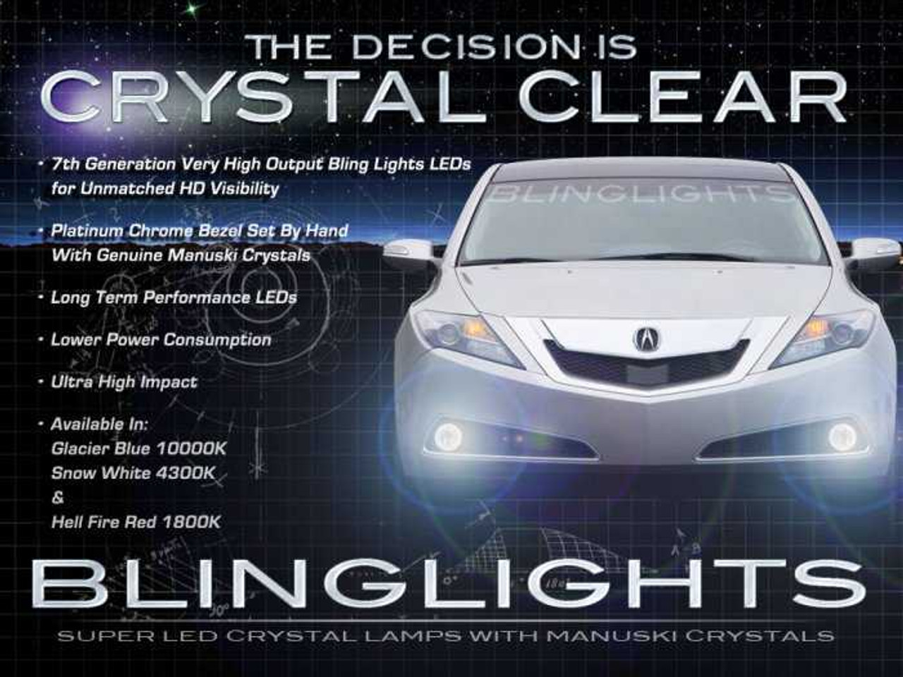 Acura ZDX Xenon Halogen Fog Lamps Lights Kit