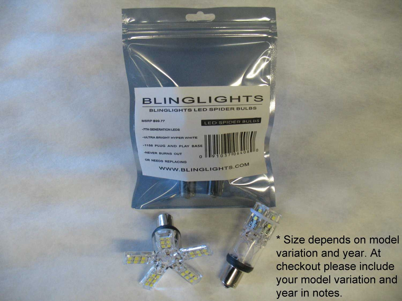 BlingLights Brand LED Spider Tail Light Bulb Set for Mitsubishi Mirage (all years)