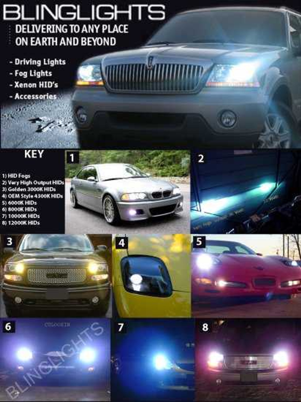 Chevy Impala Head Lamps HID Xenon Lights Conversion Kit