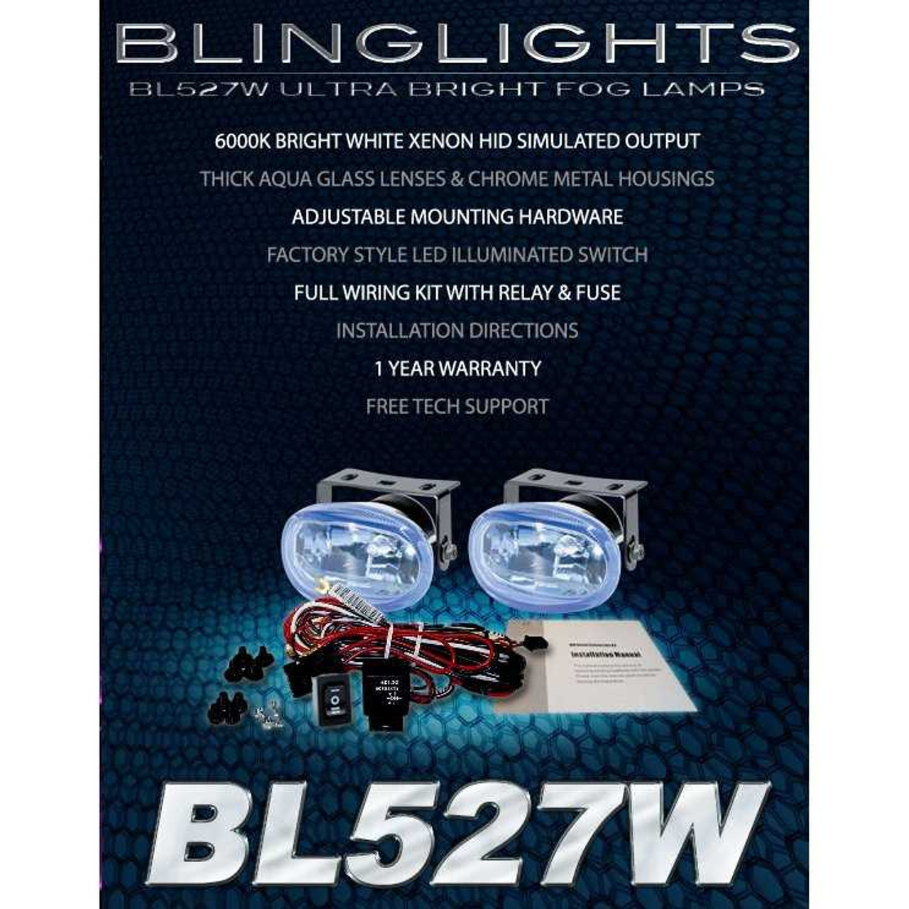 2002 2003 2004 2005 Mercedes-Benz CLK320 Xenon Fog Lights Driving Lamps Foglamps Foglights Kit CLK