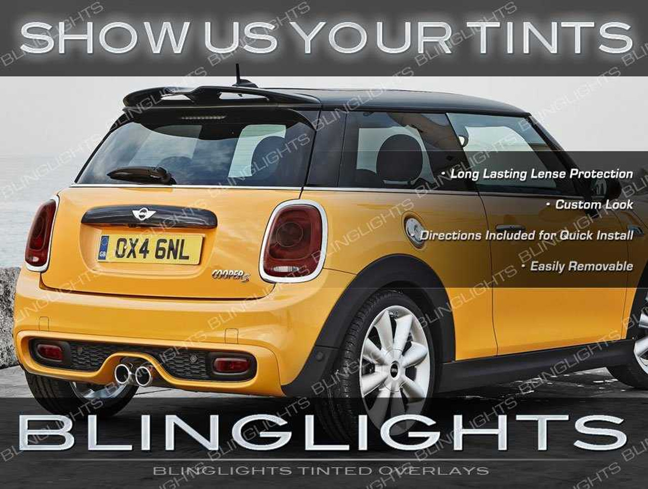 MINI Cooper Tinted Tail Lamp Light Overlays Kit Smoked Film R50 R52 R53 R55 R56 R57 R58 R59 R61