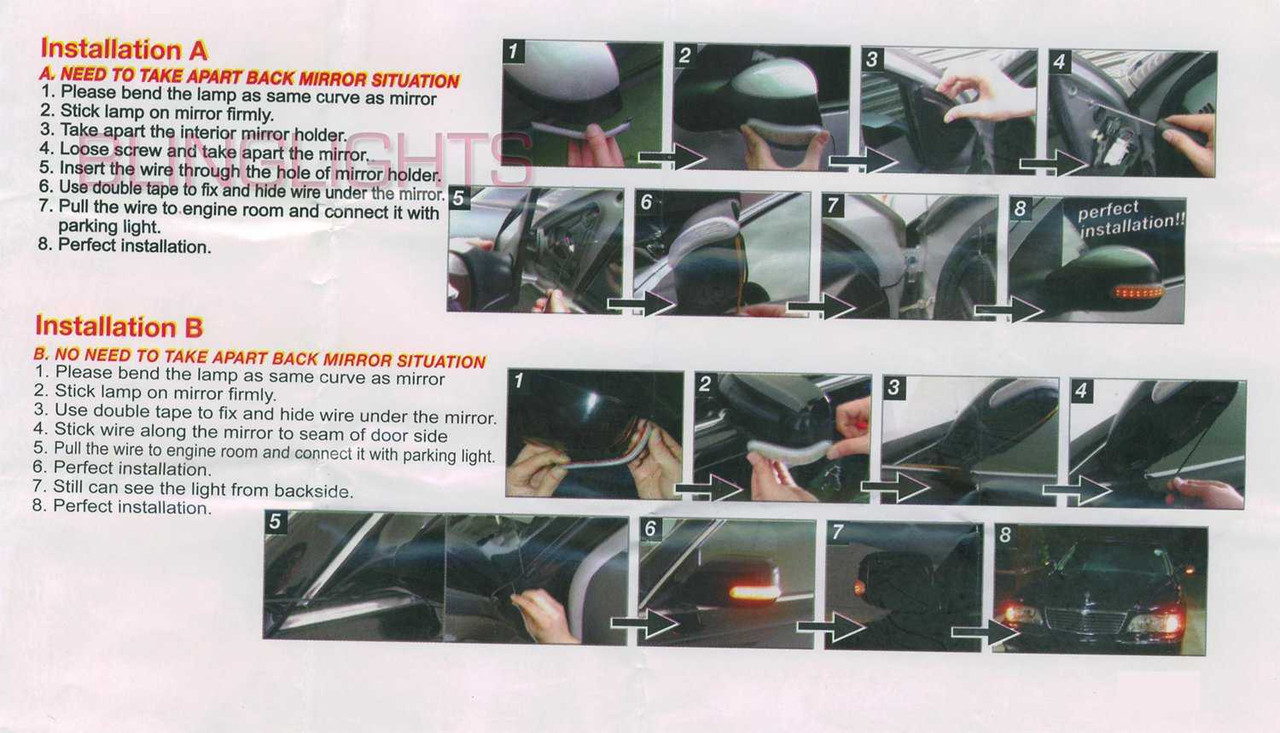 Mitsubishi Galant LED Side Mirror Turnsignals LEDs Mirrors Turn Signals Lights Signalers Lamps