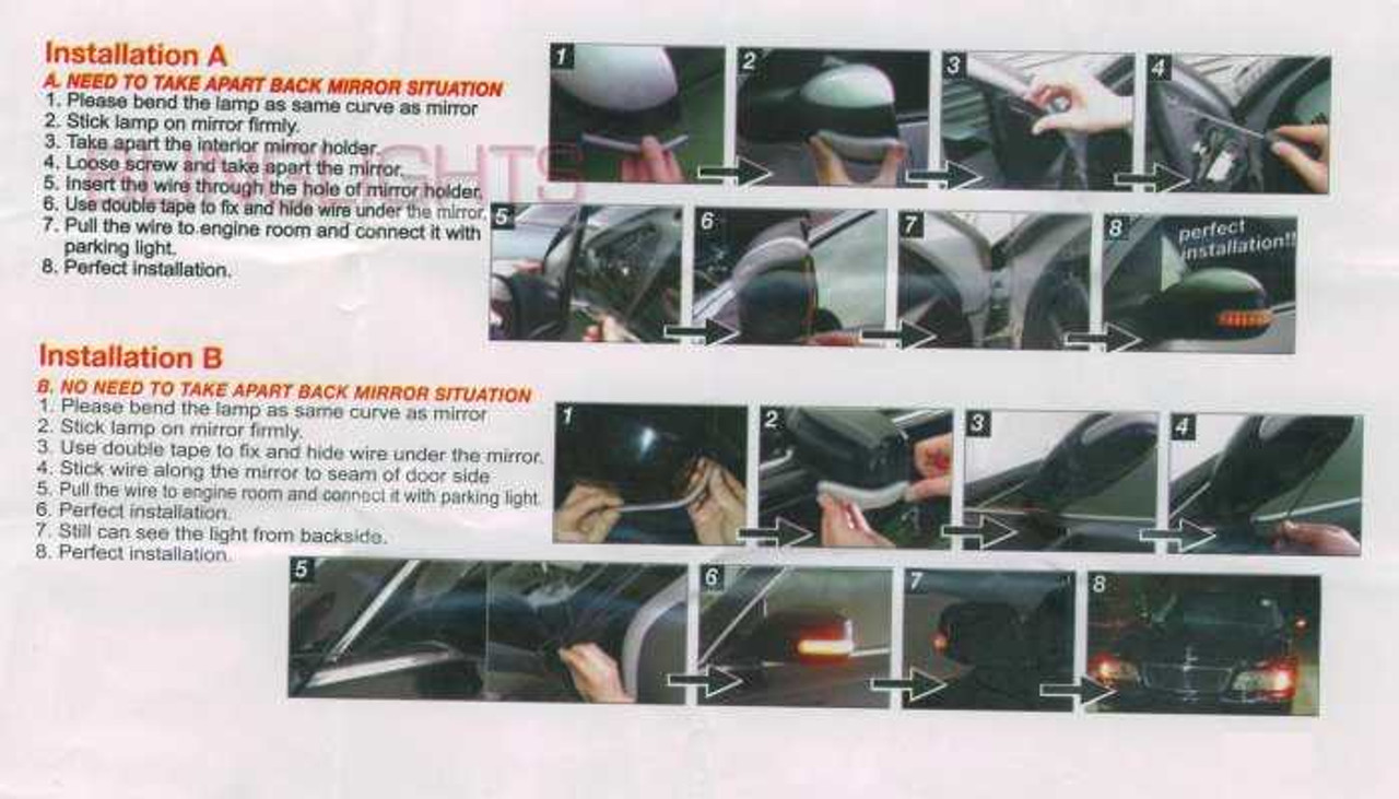 Pontiac Vibe Side View LED Mirror Turnsignals Lights Turn Signals Lamps Mirrors Light Signalers